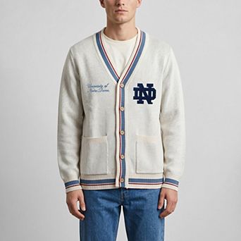 Unisex Uscape Apparel Natural Notre Dame Fighting Irish Americana Striped Full-Button Cardigan