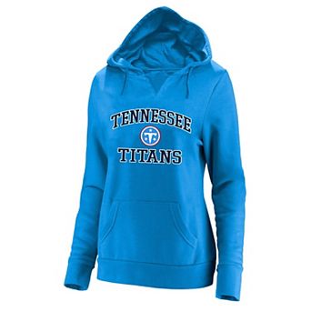 Women's Fanatics Light Blue Tennessee Titans Plus Size Heart & Soul V-Neck Hoodie