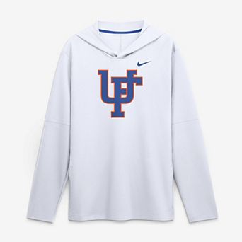 Men's Nike White Florida Gators 2026 Sideline Lightweight Long Sleeve Hooded Dri-FIT Top
