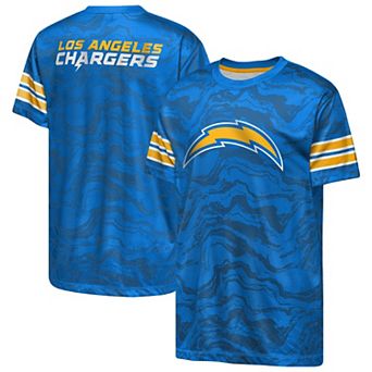 Youth Outerstuff Blue Los Angeles Chargers Slant Route Performance T-Shirt