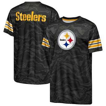 Youth Outerstuff Black Pittsburgh Steelers Slant Route Performance T-Shirt