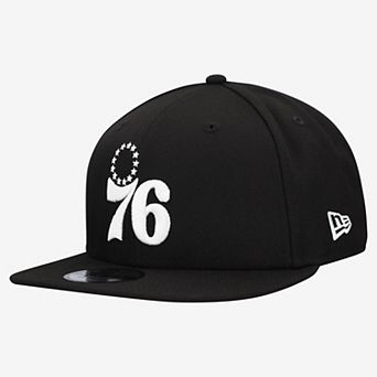 Men's New Era Black Philadelphia 76ers Team 9FIFTY Snapback Hat