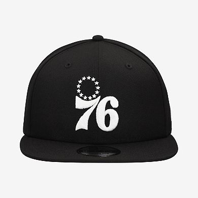 Men's New Era Black Philadelphia 76ers Team 9FIFTY Snapback Hat