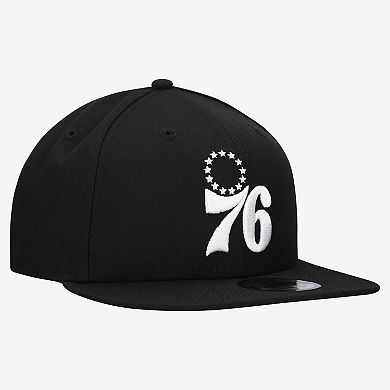 Men's New Era Black Philadelphia 76ers Team 9FIFTY Snapback Hat