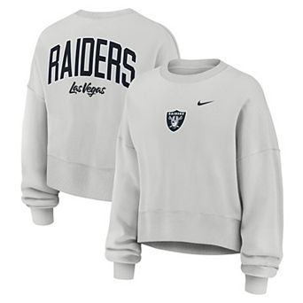 Women's Nike Gray Las Vegas Raiders Oversized Primetime Phoenix Fleece Sweatshirt