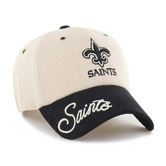 Women's '47 Natural/Black New Orleans Saints Rope Script Clean Up Adjustable Hat