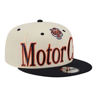 Men's New Era Cream Detroit Tigers Oversized Slogan 9FIFTY Snapback Hat