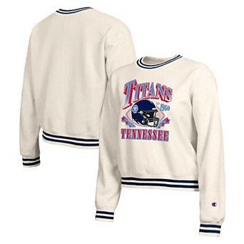 Women's Champion Cream Tennessee Titans Reverse Weave Fleece Sweatshirt