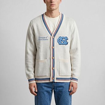 Unisex Uscape Apparel Natural North Carolina Tar Heels Americana Striped Full-Button Cardigan
