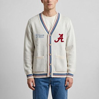 Unisex Uscape Apparel Natural Alabama Crimson Tide Americana Striped Full-Button Cardigan