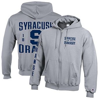 Men's Champion Gray Syracuse Orange Varsity Powerblend Full-Zip Fleece Hoodie