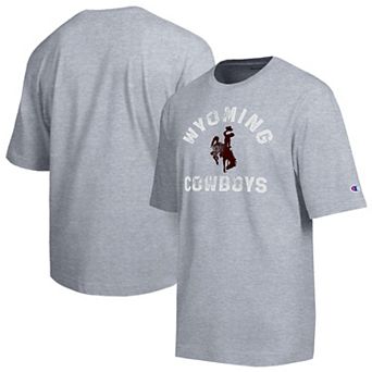 Men's Champion Heather Gray Wyoming Cowboys Weathered Team T-Shirt