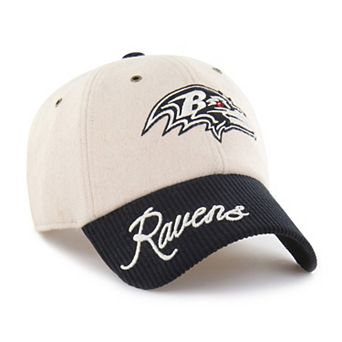 Women's '47 Natural/Black Baltimore Ravens Rope Script Clean Up Adjustable Hat