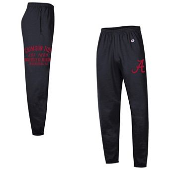 Men's Champion Black Alabama Crimson Tide Powerblend Banded Fleece Sweatpants