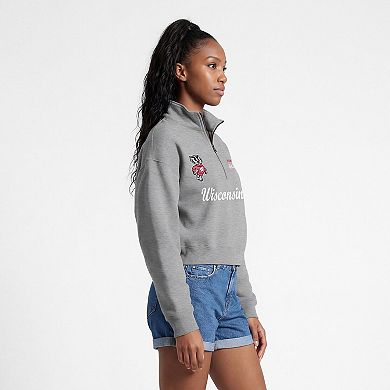 Women's Champion Gray Wisconsin Badgers Academic Triumph Quarter-Zip Pullover