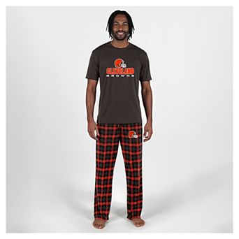 Men's Concepts Sport Brown Cleveland Browns Big & Tall Highland Sleep Set