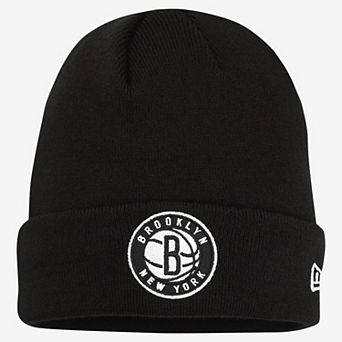 Men's New Era Black Brooklyn Nets OTC Cuffed Knit Hat