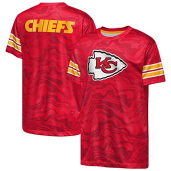 Youth Outerstuff Red Kansas City Chiefs Slant Route Performance T-Shirt