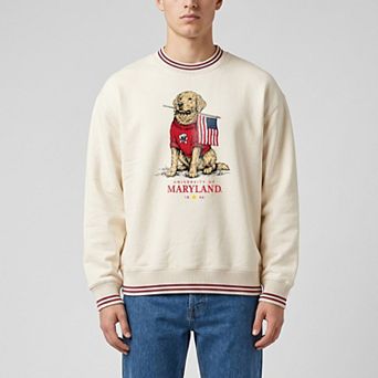 Unisex Uscape Apparel Cream Maryland Terrapins Americana Good Boy Ribbed Premium Sweatshirt