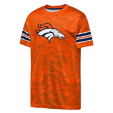 Youth Outerstuff Orange Denver Broncos Slant Route Performance T-Shirt