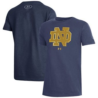 Youth Under Armour Navy Notre Dame Fighting Irish 2026 Shamrock Series Interlock Mesh Performance T-Shirt