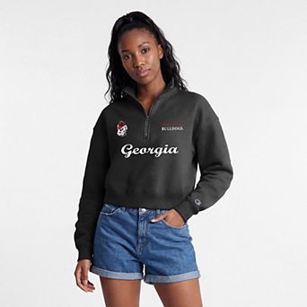 Women's Champion Gray Georgia Bulldogs Academic Triumph Quarter-Zip Pullover