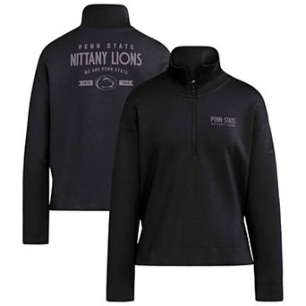 Women's adidas Black Penn State Nittany Lions Soft Lux Quarter-Zip Top