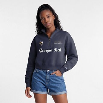 Women's Champion Navy Georgia Tech Yellow Jackets Academic Triumph Quarter-Zip Pullover