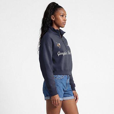 Women's Champion Navy Georgia Tech Yellow Jackets Academic Triumph Quarter-Zip Pullover