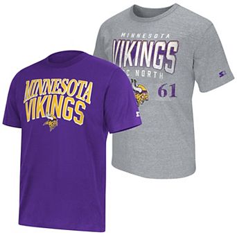 Men's Starter Purple/Gray Minnesota Vikings Two-Pack Logo T-Shirt Set