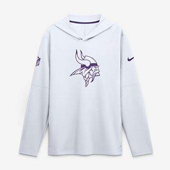 Men's Nike White Minnesota Vikings Sideline Alternate Lightweight Long Sleeve Hooded Dri-FIT T-Shirt