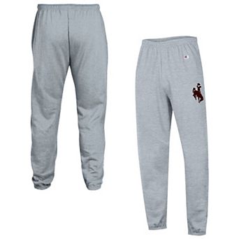 Men's Champion Heather Gray Wyoming Cowboys Powerblend Fleece Team Sweatpants