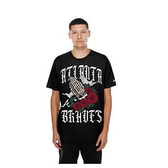 Men's New Era Black Atlanta Braves Lifestyle Blessed Aesthetic T-Shirt
