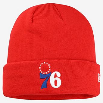 Men's New Era Red Philadelphia 76ers OTC Cuffed Knit Hat