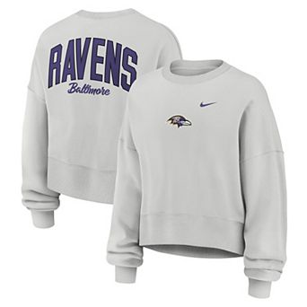 Women's Nike Gray Baltimore Ravens Oversized Primetime Phoenix Fleece Sweatshirt