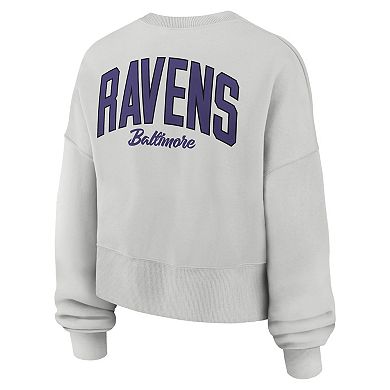 Women's Nike Gray Baltimore Ravens Oversized Primetime Phoenix Fleece Sweatshirt