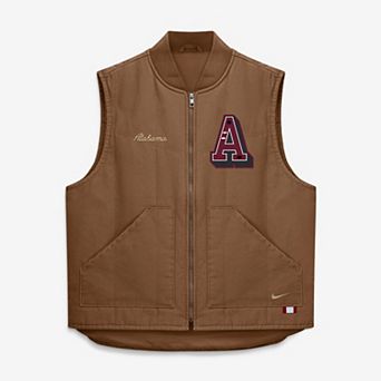 Men's Nike Brown Alabama Crimson Tide Academic Padded Full-Zip Vest