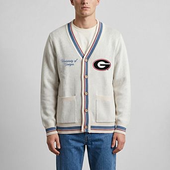 Unisex Uscape Apparel Natural Georgia Bulldogs Americana Striped Full-Button Cardigan