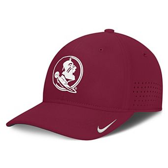 Men's Nike Garnet Florida State Seminoles 2026 Sideline Practice AeroBill SwooshFlex Dri-FIT Hat