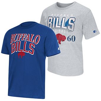 Men's Starter Royal/Gray Buffalo Bills Two-Pack Throwback Logo T-Shirt Set
