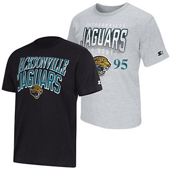 Men's Starter Black/Gray Jacksonville Jaguars Two-Pack Throwback Logo T-Shirt Set