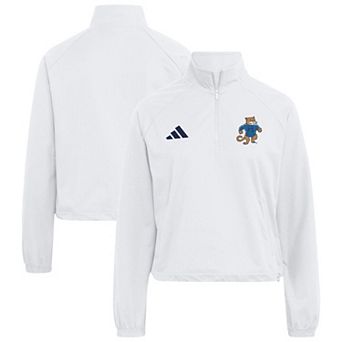 Women's adidas White Penn State Nittany Lions Ultimate365 Woven Quarter-Zip Raglan Pullover