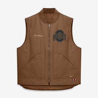 Men's Nike Brown Ohio State Buckeyes Academic Padded Full-Zip Vest