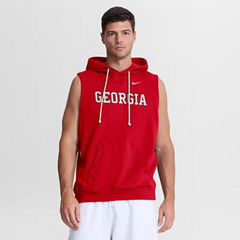 Men's Nike Red Georgia Bulldogs 2026 Sideline Sleeveless Dri-FIT Hoodie