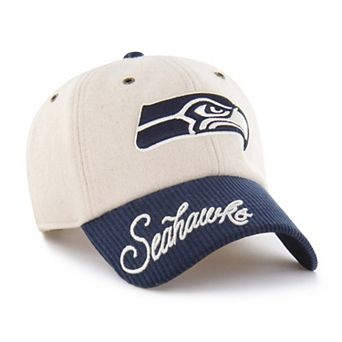 Women's '47 Natural/College Navy Seattle Seahawks Rope Script Clean Up Adjustable Hat