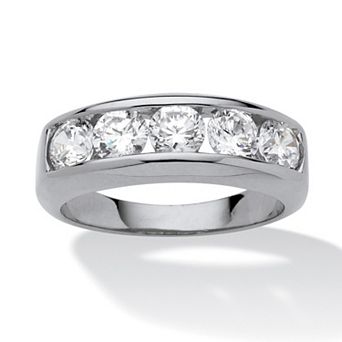 Men's 2.50 TCW Round Cubic Zirconia Ring in Platinum-plated