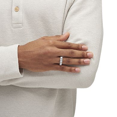Men's 2.50 TCW Round Cubic Zirconia Ring in Platinum-plated