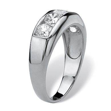 Men's 2.50 TCW Round Cubic Zirconia Ring in Platinum-plated