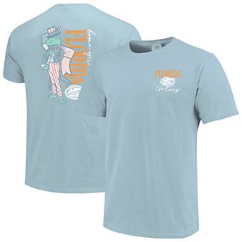 Women's Light Blue Florida Gators Americana Mascot Comfort Colors T-Shirt