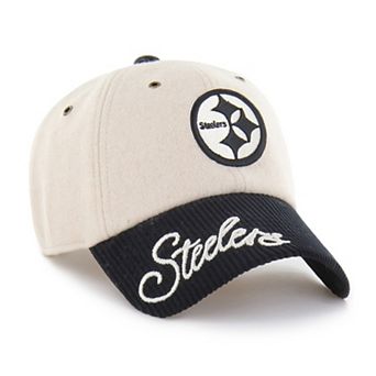 Women's '47 Natural/Black Pittsburgh Steelers Rope Script Clean Up Adjustable Hat
